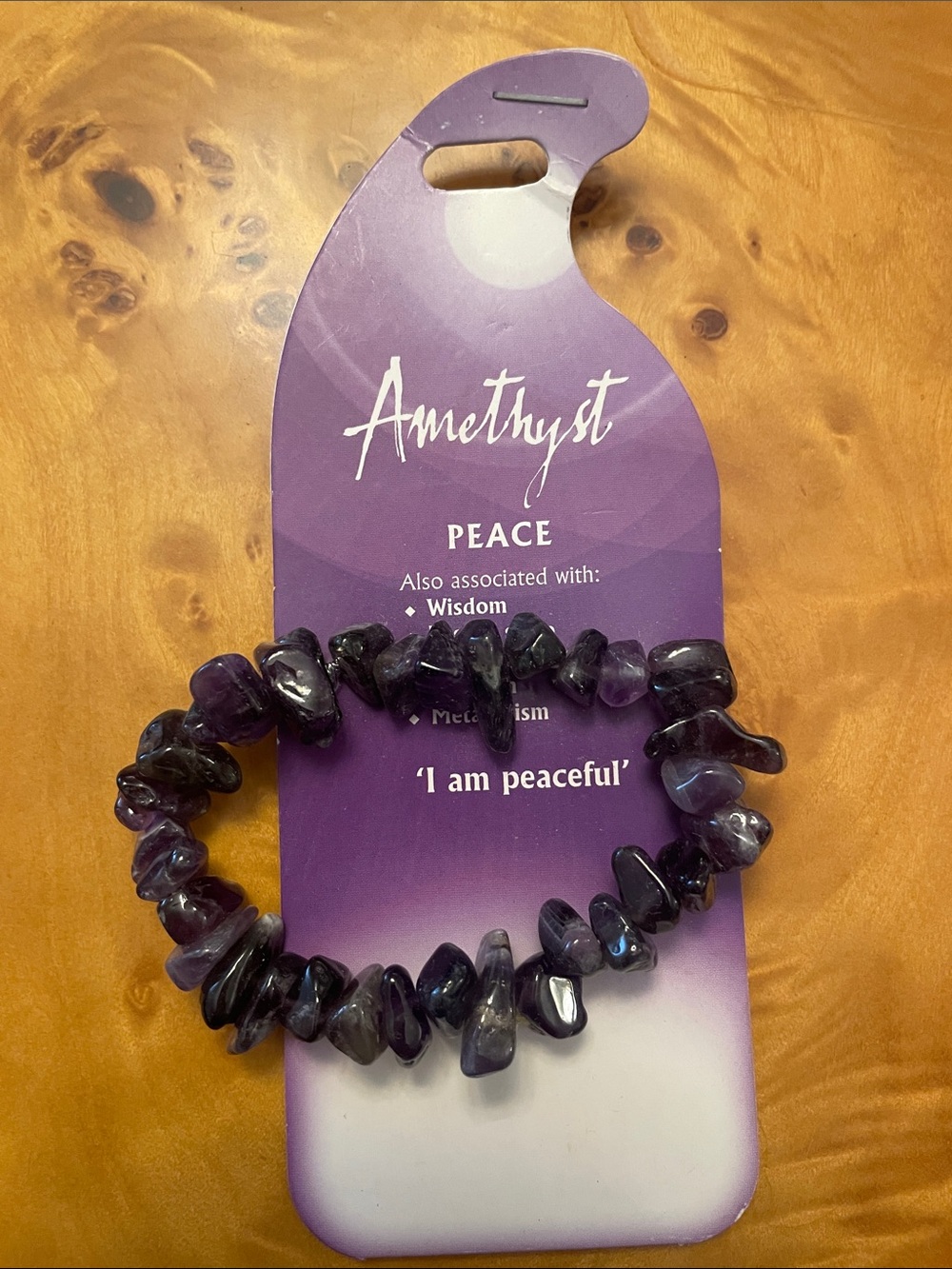 Amethyst Jeans Chip Stretch Bracelet - Purple